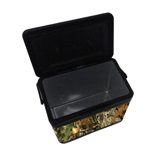 Iceberg Cooler Concepts - Pre-Designs - Fall Camo-inside- Hard Shell Cooler; Mountable hard ice chest; Golf Car Cooler