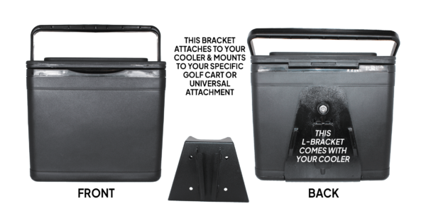 Iceberg Cooler Concepts -Yahama -the drive-universal bracket with cooler-Golf Car Cooler - Mountable hard ice chest